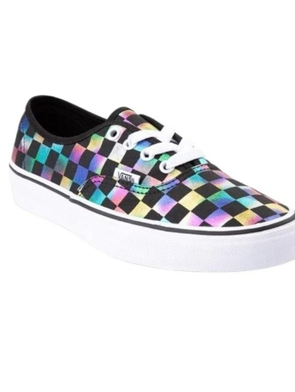 Checkerboard Vans Rainbow Sneakers - Black & Multicolor